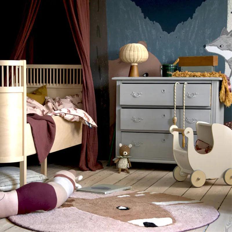 Cute Cartoon Round Area Rug for Kids' Room, Washable