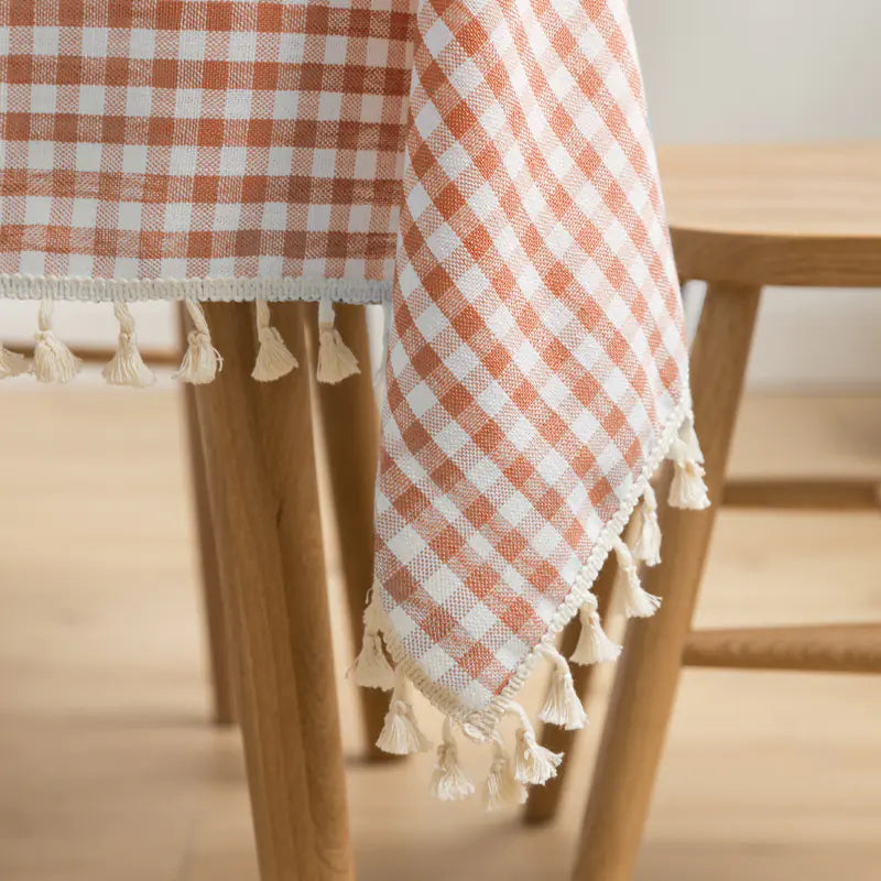 Nordic Style Rectangular Tablecloth with Tassels