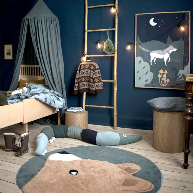 Cute Cartoon Round Area Rug for Kids' Room, Washable