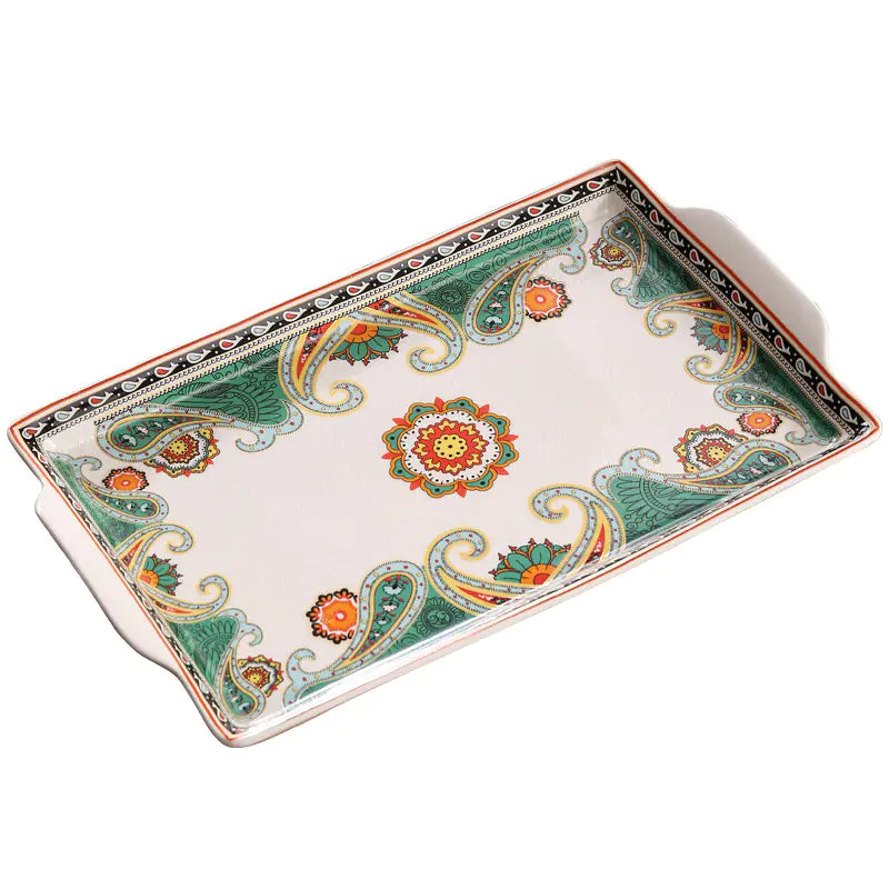 Wholesale Ceramic Tray for Home Use, Rectangular Design