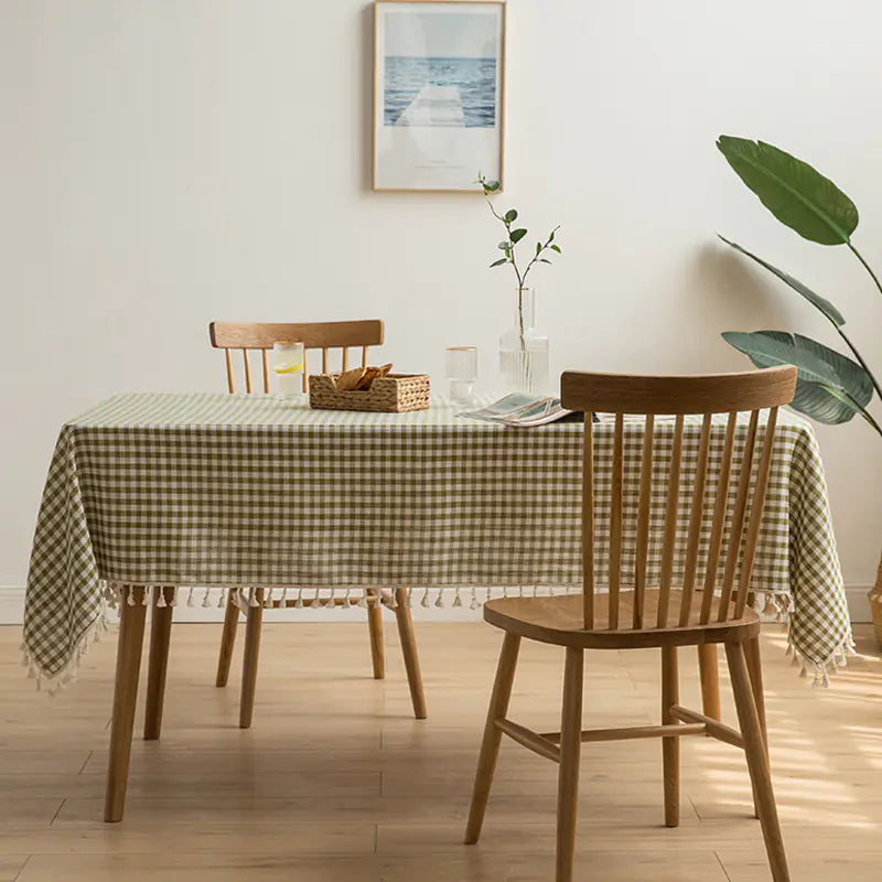 Nordic Style Rectangular Tablecloth with Tassels