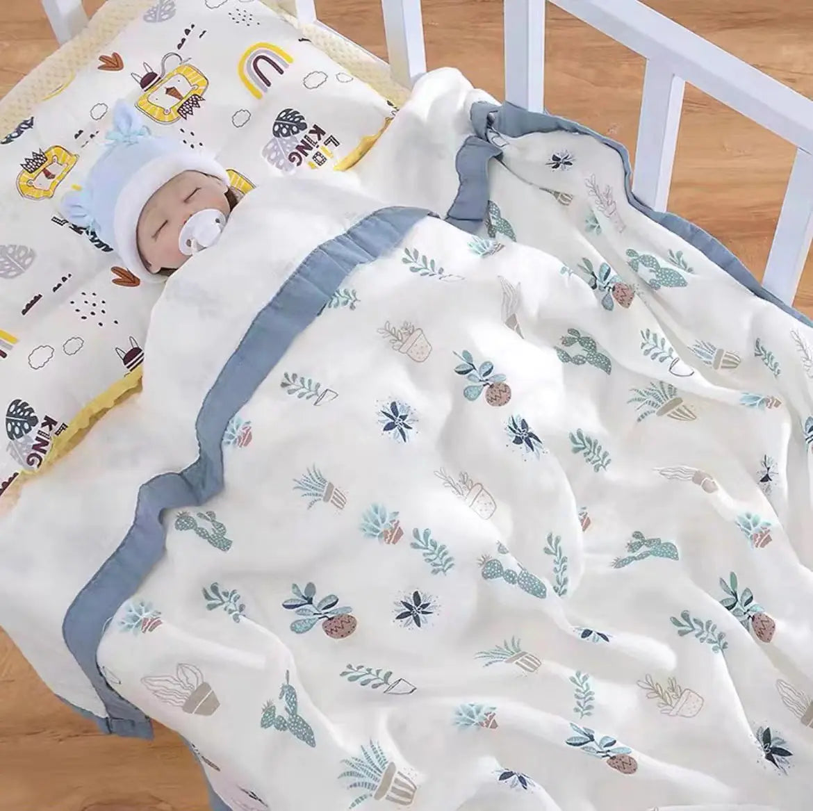Bamboo Cotton 4-Layer Muslin Bath Towel and Swaddle