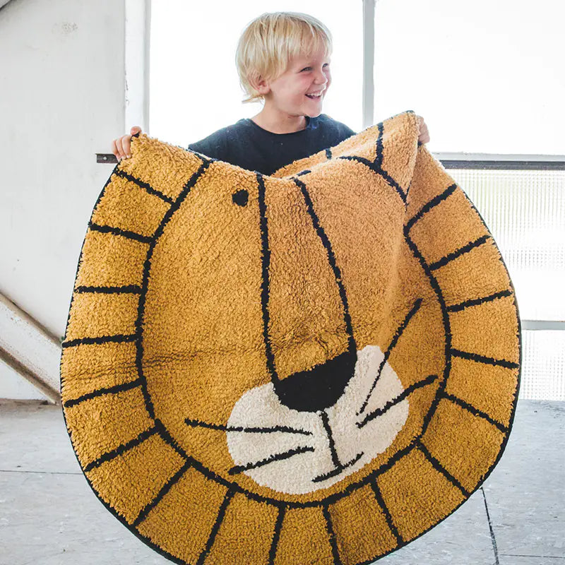 Cute Cartoon Round Area Rug for Kids' Room, Washable