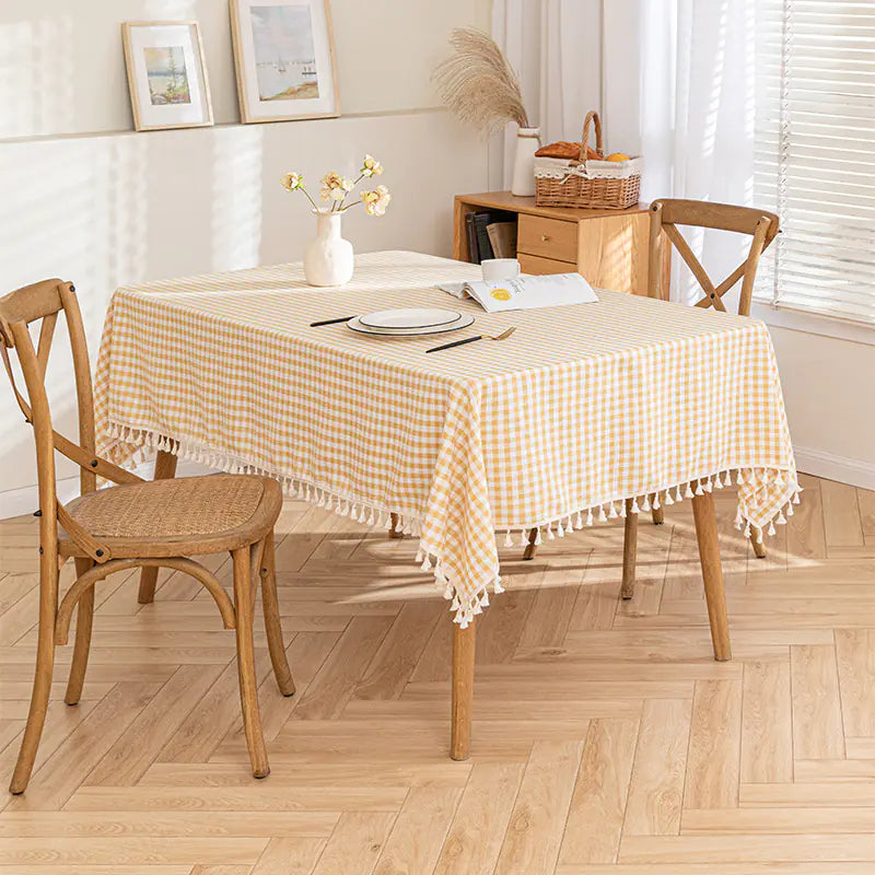 Nordic Style Rectangular Tablecloth with Tassels