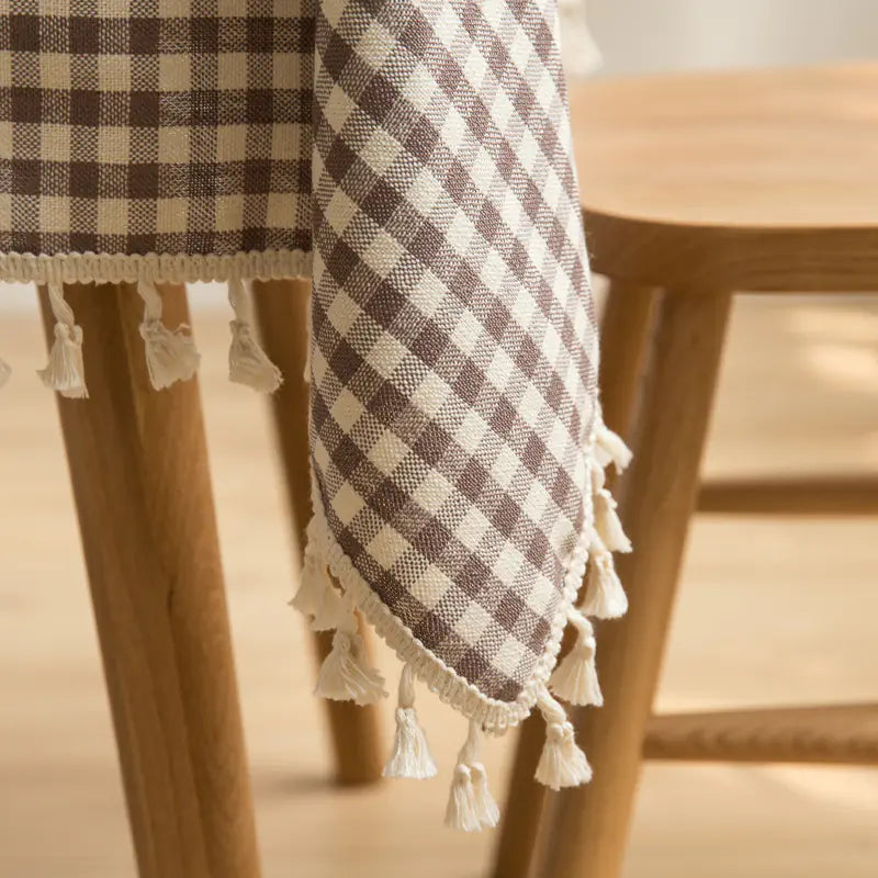 Nordic Style Rectangular Tablecloth with Tassels