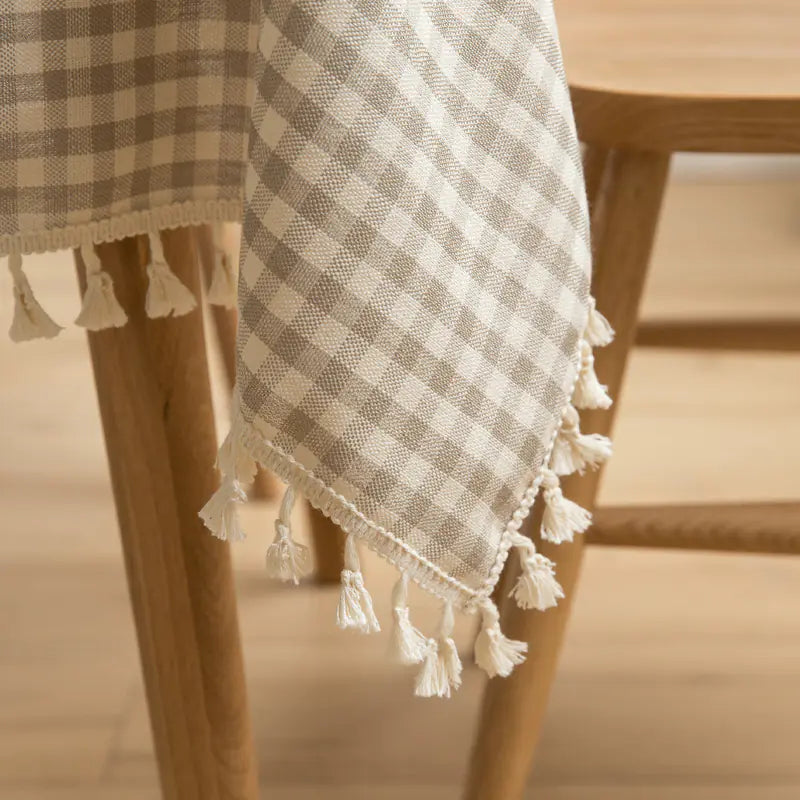 Nordic Style Rectangular Tablecloth with Tassels