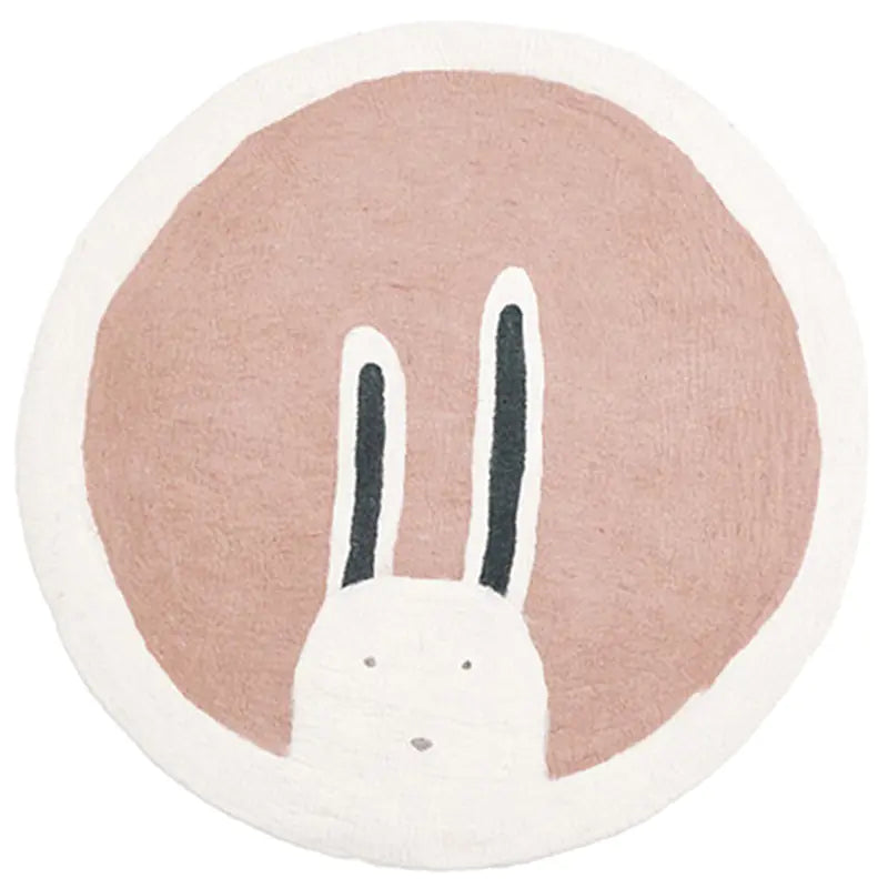 Cute Cartoon Round Area Rug for Kids' Room, Washable