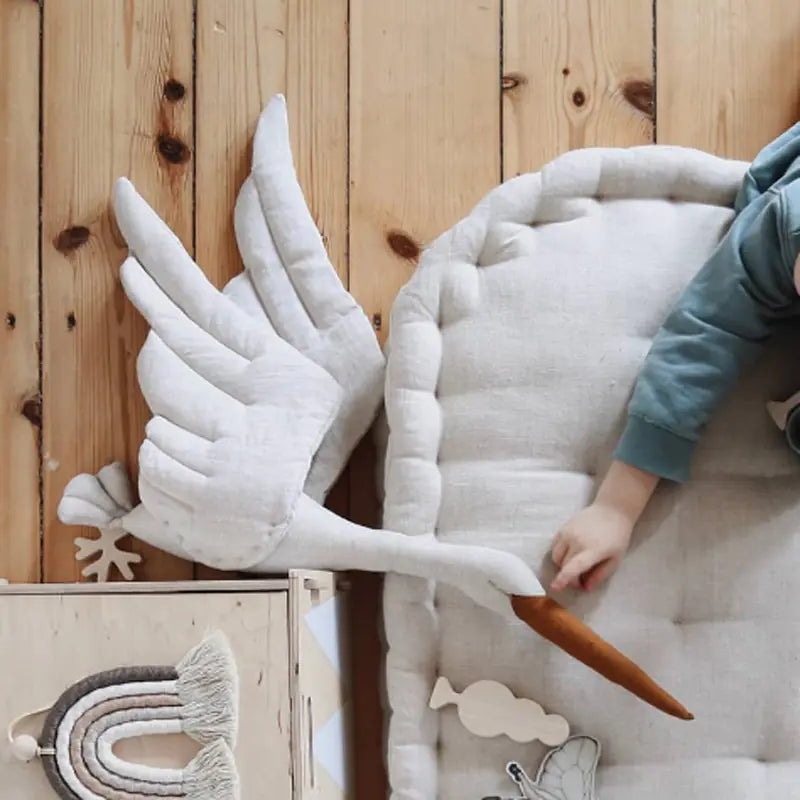 Nordic Cartoon Swan Plush Toy and Wall Decor Pillow