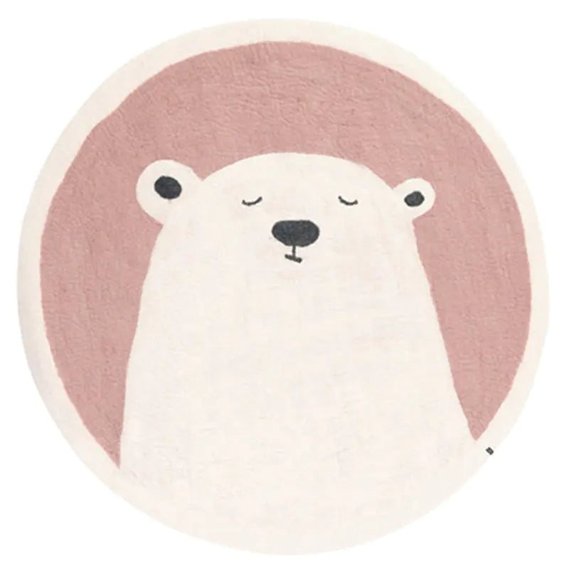 Cute Cartoon Round Area Rug for Kids' Room, Washable