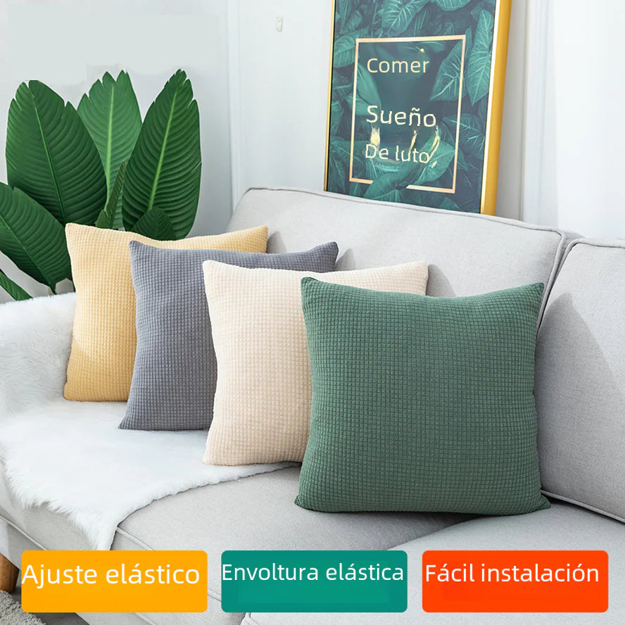 Nordic Office Sofa Square Velvet Cushion with Insert