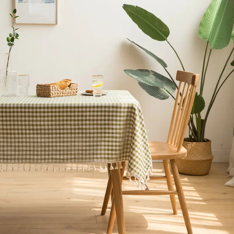 Nordic Style Rectangular Tablecloth with Tassels