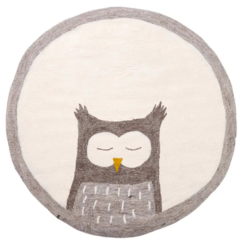 Cute Cartoon Round Area Rug for Kids' Room, Washable