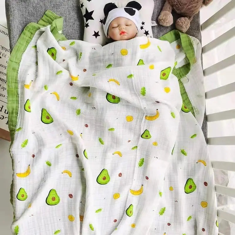 Bamboo Cotton 4-Layer Muslin Bath Towel and Swaddle