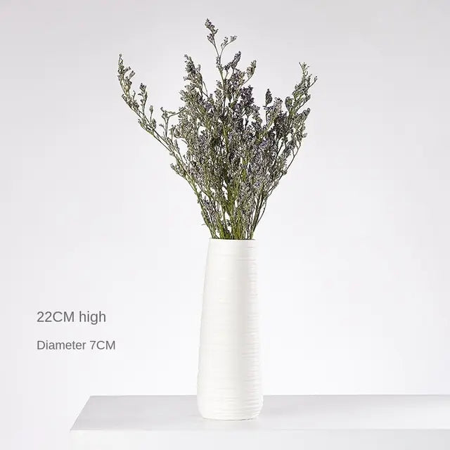 Modern Minimalist White Hemp Rope Ceramic Vase - Hanna's Modern