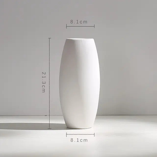 Modern Minimalist White Hemp Rope Ceramic Vase - Hanna's Modern