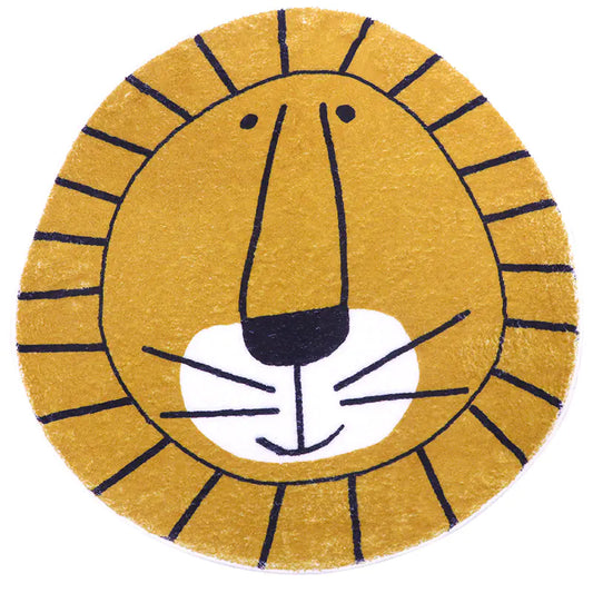 Cute Cartoon Round Area Rug for Kids' Room, Washable