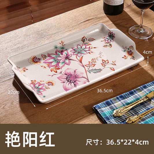 Wholesale Ceramic Tray for Home Use, Rectangular Design