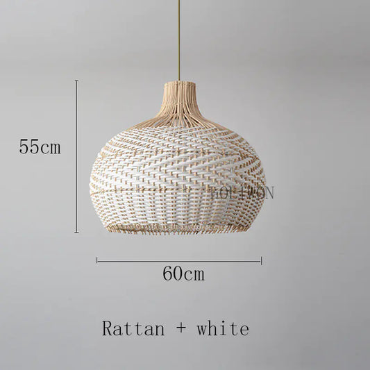Vintage Rattan Pendant Lamp for Dining Room Decor