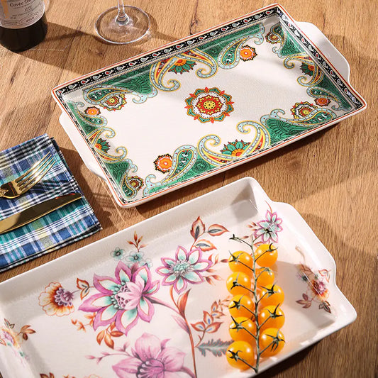 Wholesale Ceramic Tray for Home Use, Rectangular Design