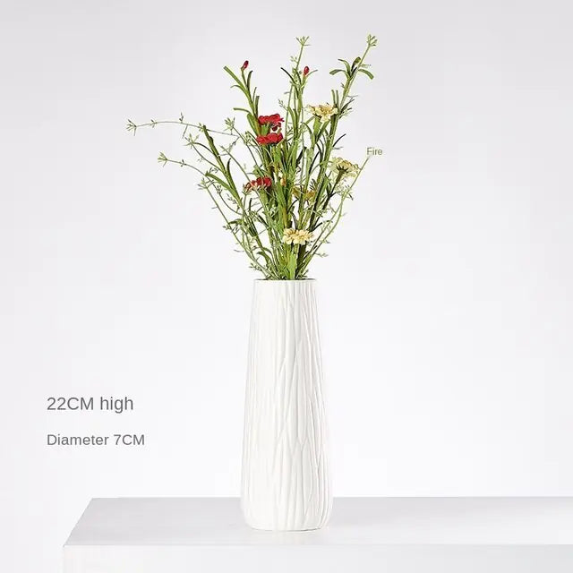 Modern Minimalist White Hemp Rope Ceramic Vase - Hanna's Modern