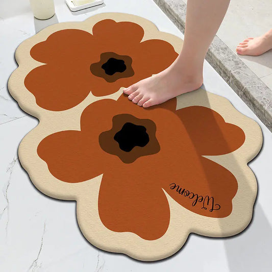 Flower Shaped Floor Mat for Kitchen and Home Decor