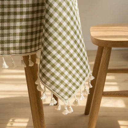 Nordic Style Rectangular Tablecloth with Tassels