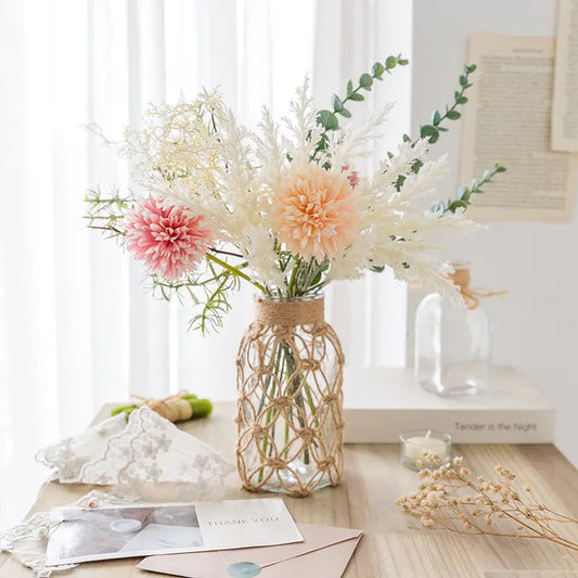 Pink Peony Bouquet for Nordic Table Decoration